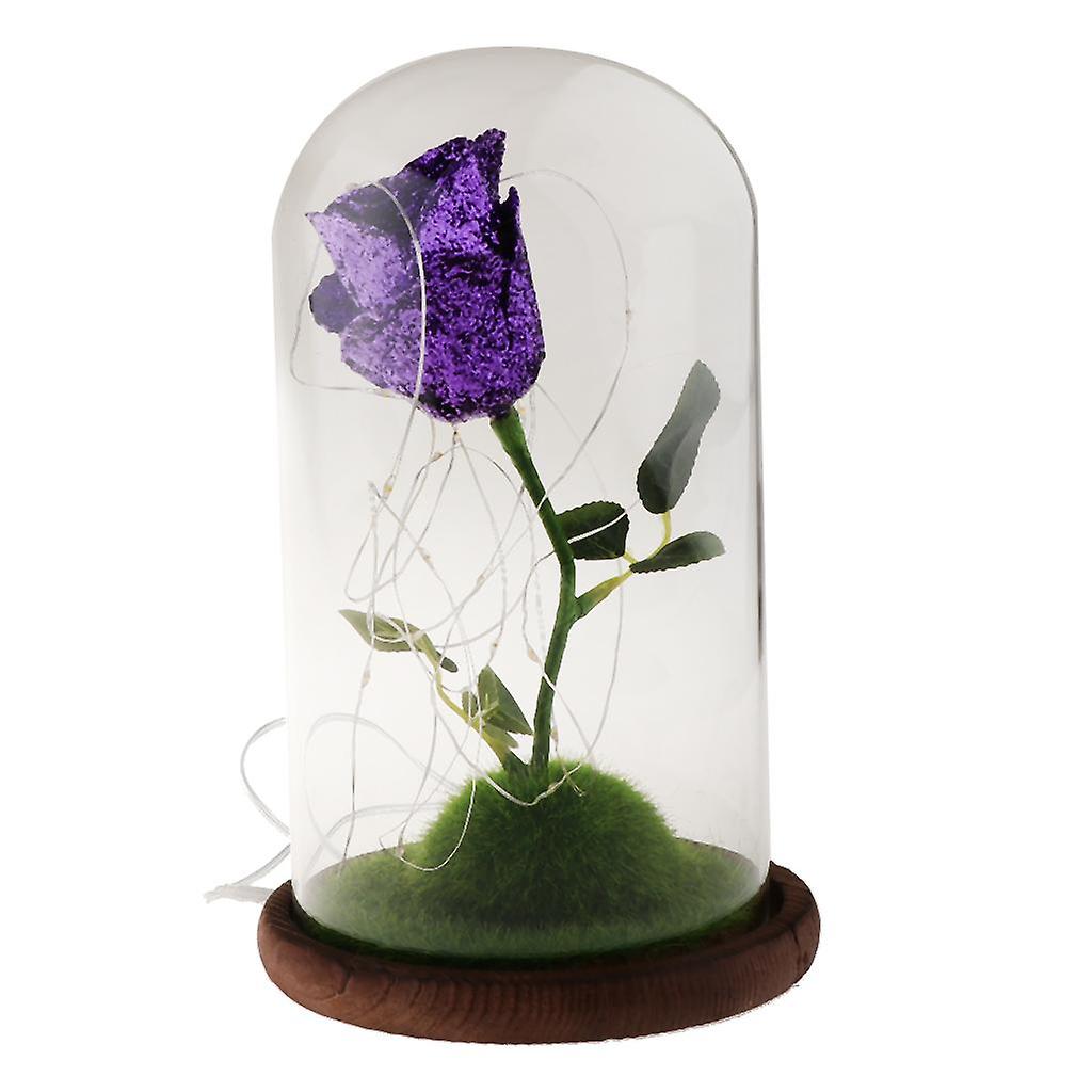 LED مايكرو المناظر الطبيعية روز الزجاج غطاء رومانسية الزفاف عيد الحب هدايا الشمبانيا