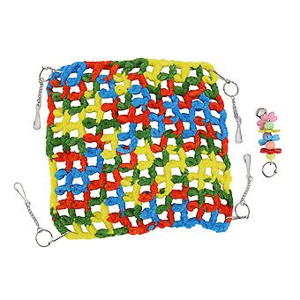 Hanging Hamster Bed Hand Woven Hamster Hammock Swing for Small Animal Chinchilla Rat Gerbil Sugar Glider 35x35cm / 13.8x13.8in