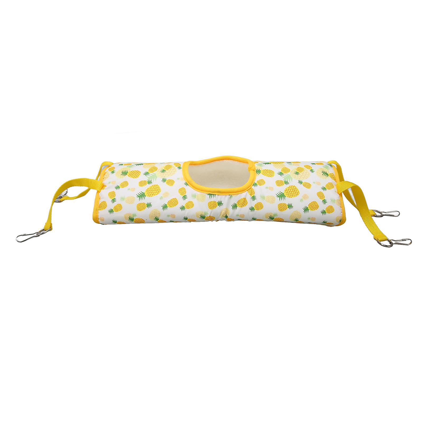 Hamac tunnel suspendu pour hamster, lit chaud et confortable pour petits animaux, hamac tunnel pour hamster doré, cochon d'Inde, ananas jaune