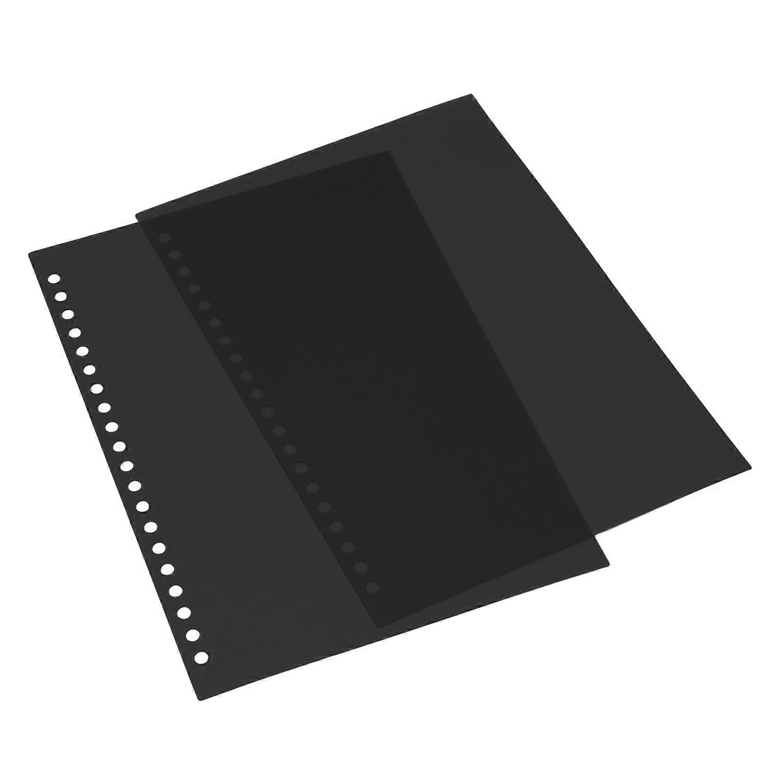 50Pcs Sheet Protector Paper Binding Cover Matte A5 20 Holes PP Plastic for Presentation Black