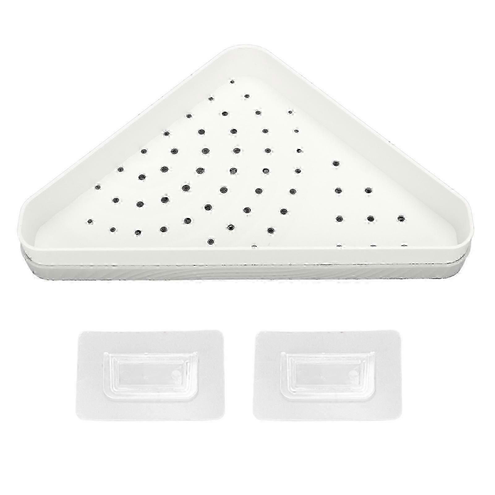 Triangular Corner Shower Shelf Rack Elegant Wall Mounted Bathroom Shelf Storage Organizer for Kitchen