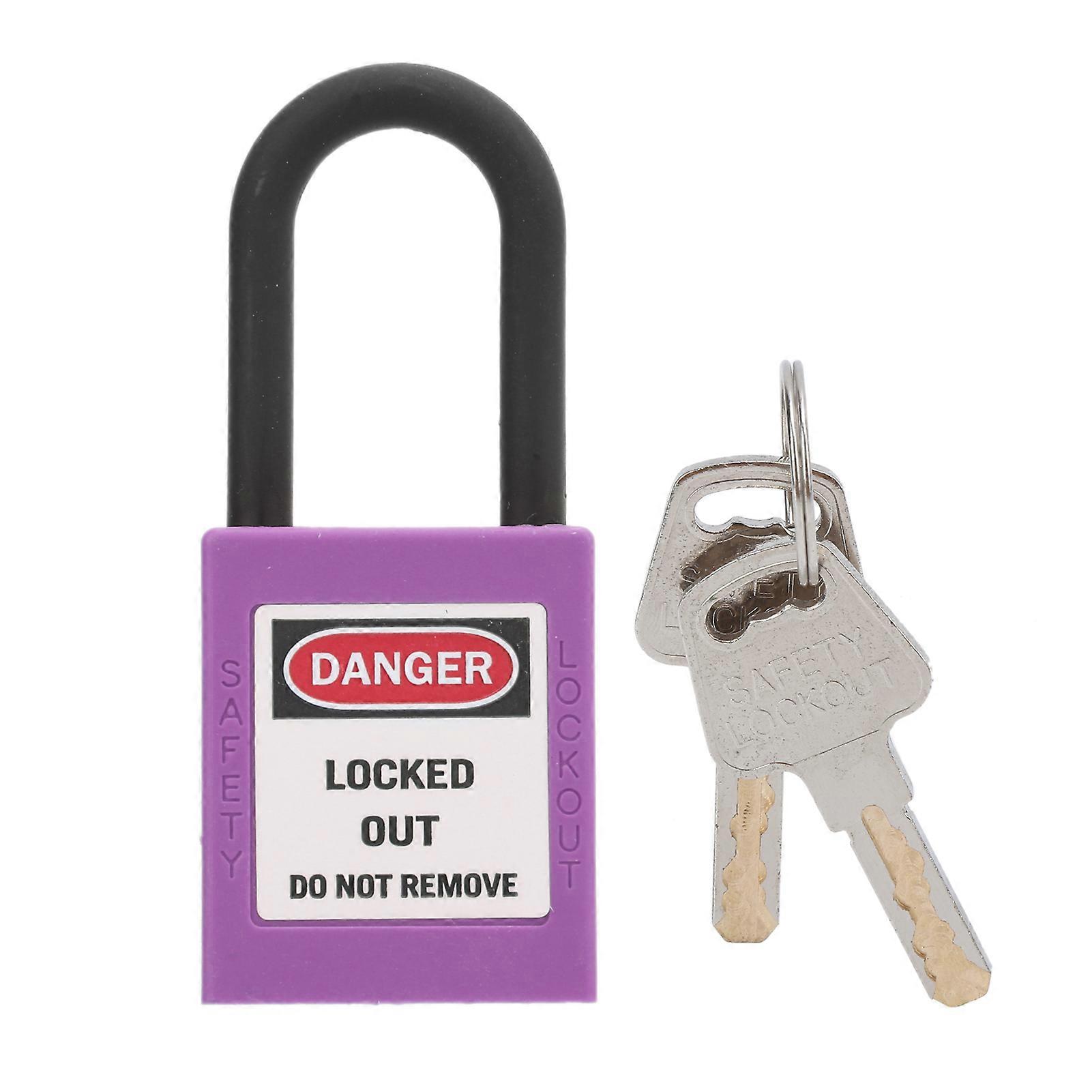 38mm/1.5in Safety Padlock, Technically Insulated, Dustproof, with 2 Keys, for Factories, Construction Sites, Hospitals (Purple)