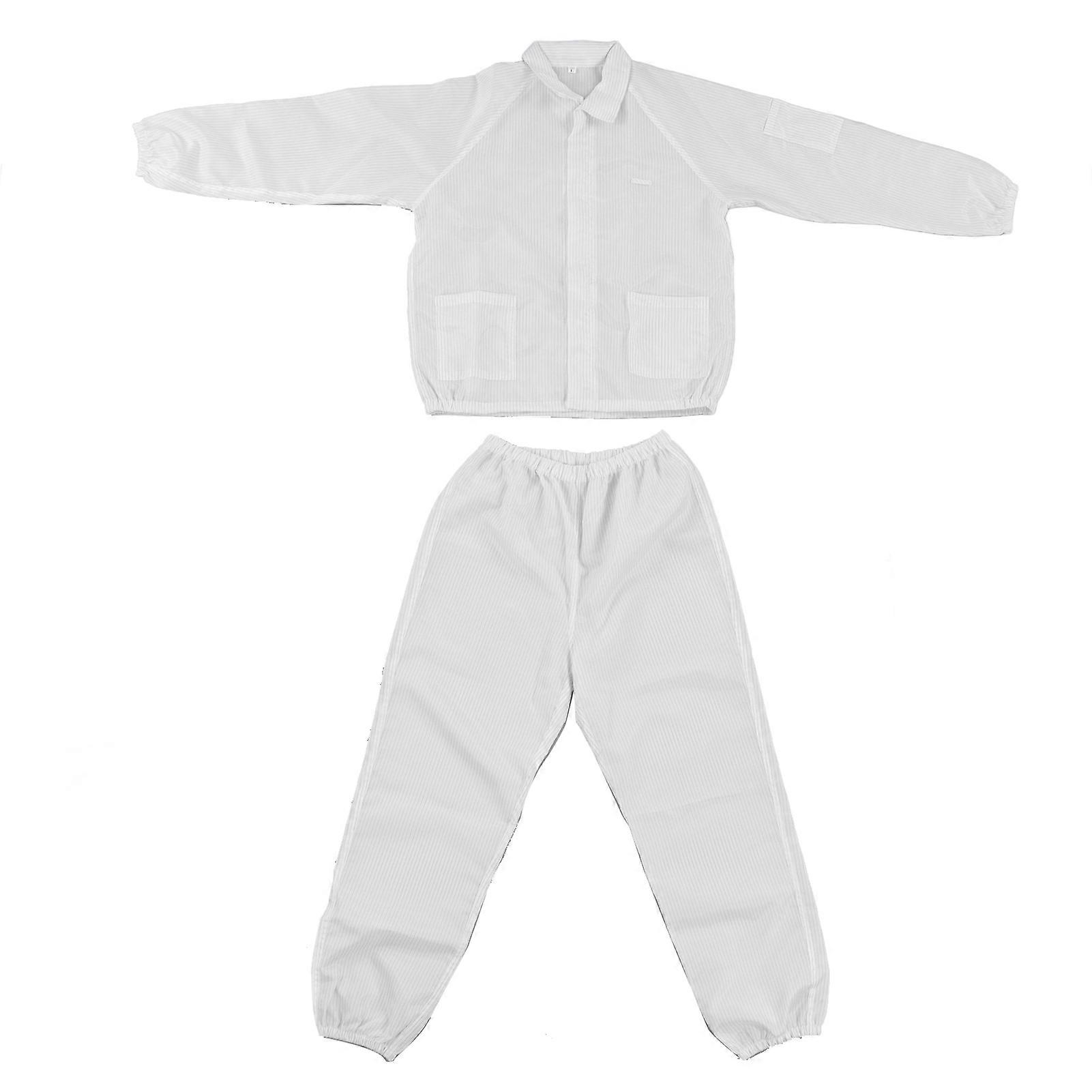 Protection Overall Anti Static Polyester Protective Working Suit White Split Design for Workshop XXL