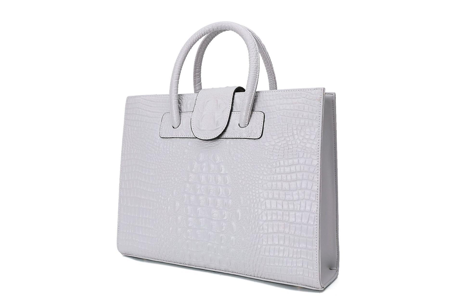Women Ladies Handbag Crocodile Pattern Portable Fashion Trendy Genuine Leather Shoulder