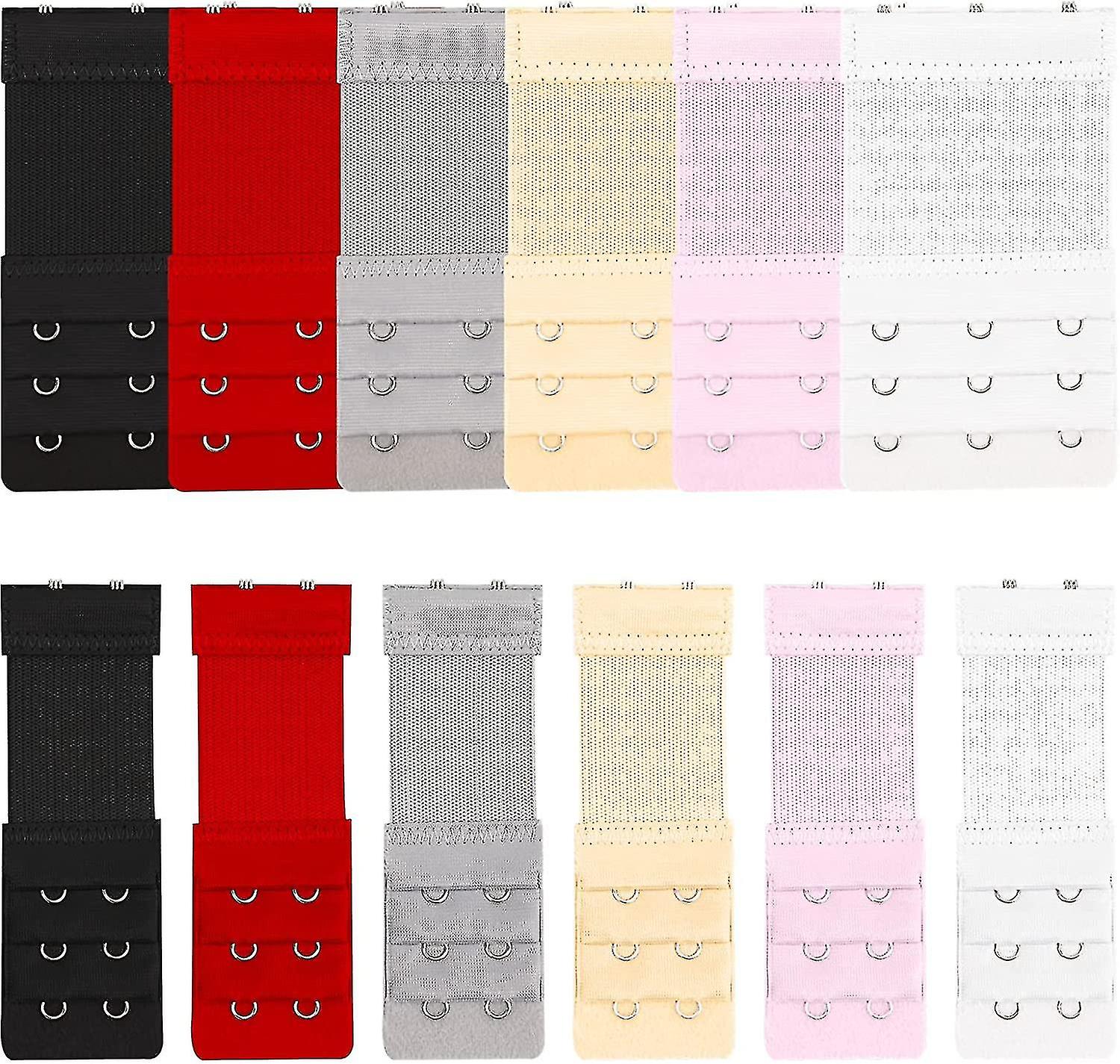 Bra Extender,bra Strap Extensions,women Elastic Extensions Bra Extender 3 Rows X 3 Hooks, 3 Rows X 2 Hooks,6 Color A