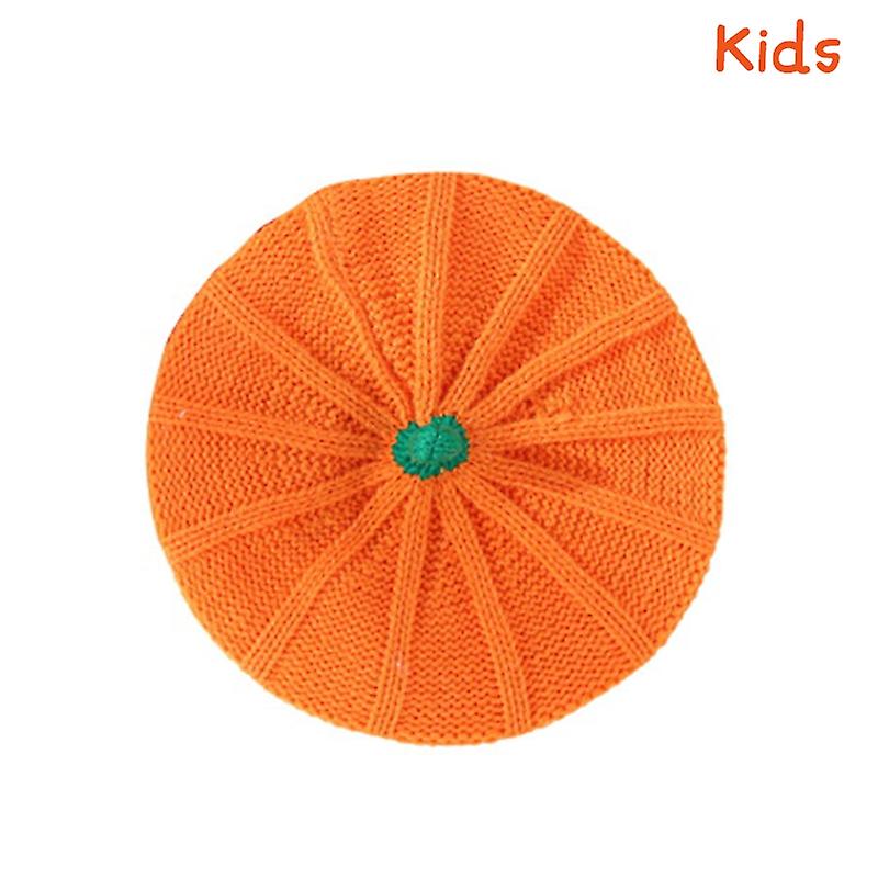 Halloween Decor Pumpkin Beret Hat Autumn And Winter Parent-Child Knitted Hat