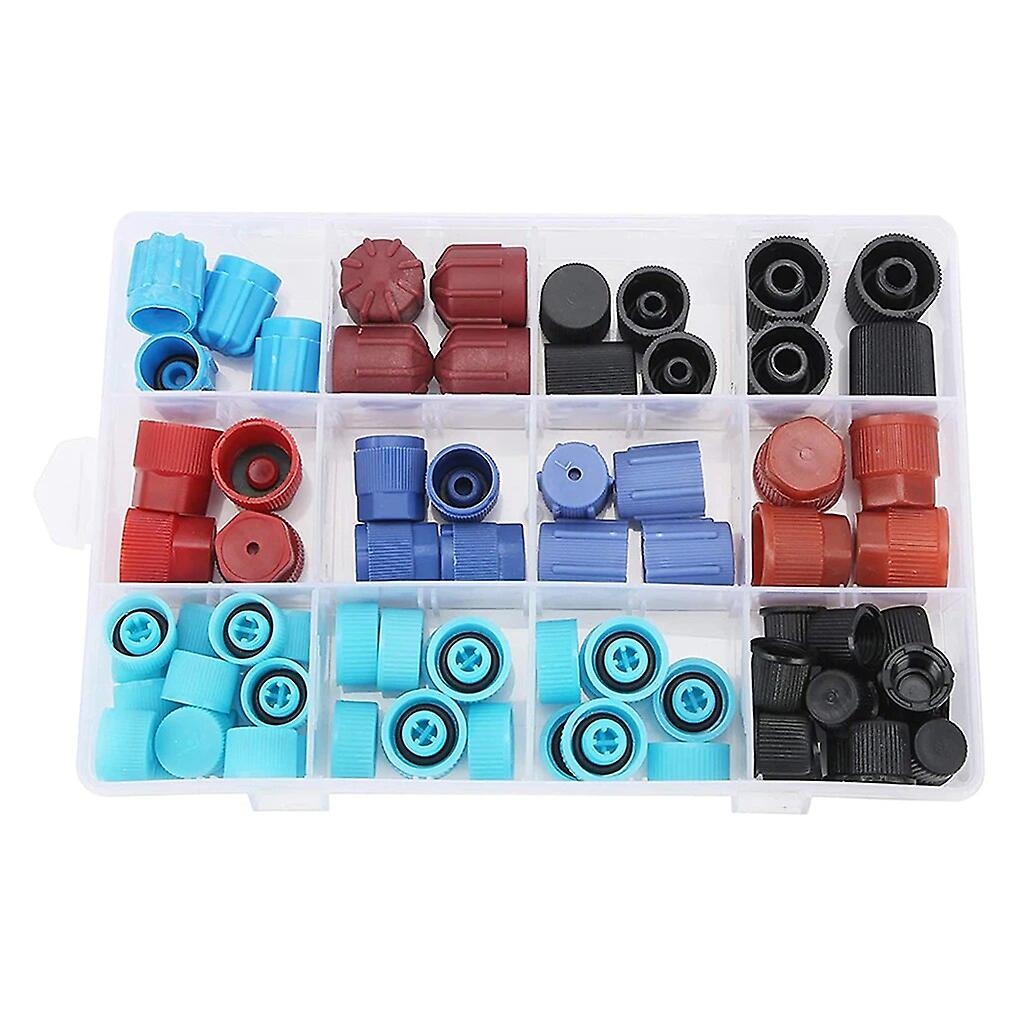 Box of 77pcs Universal Replacement Car Air Conditioner Dust Cover System C High Low Side Caps Replacement Parts~6503