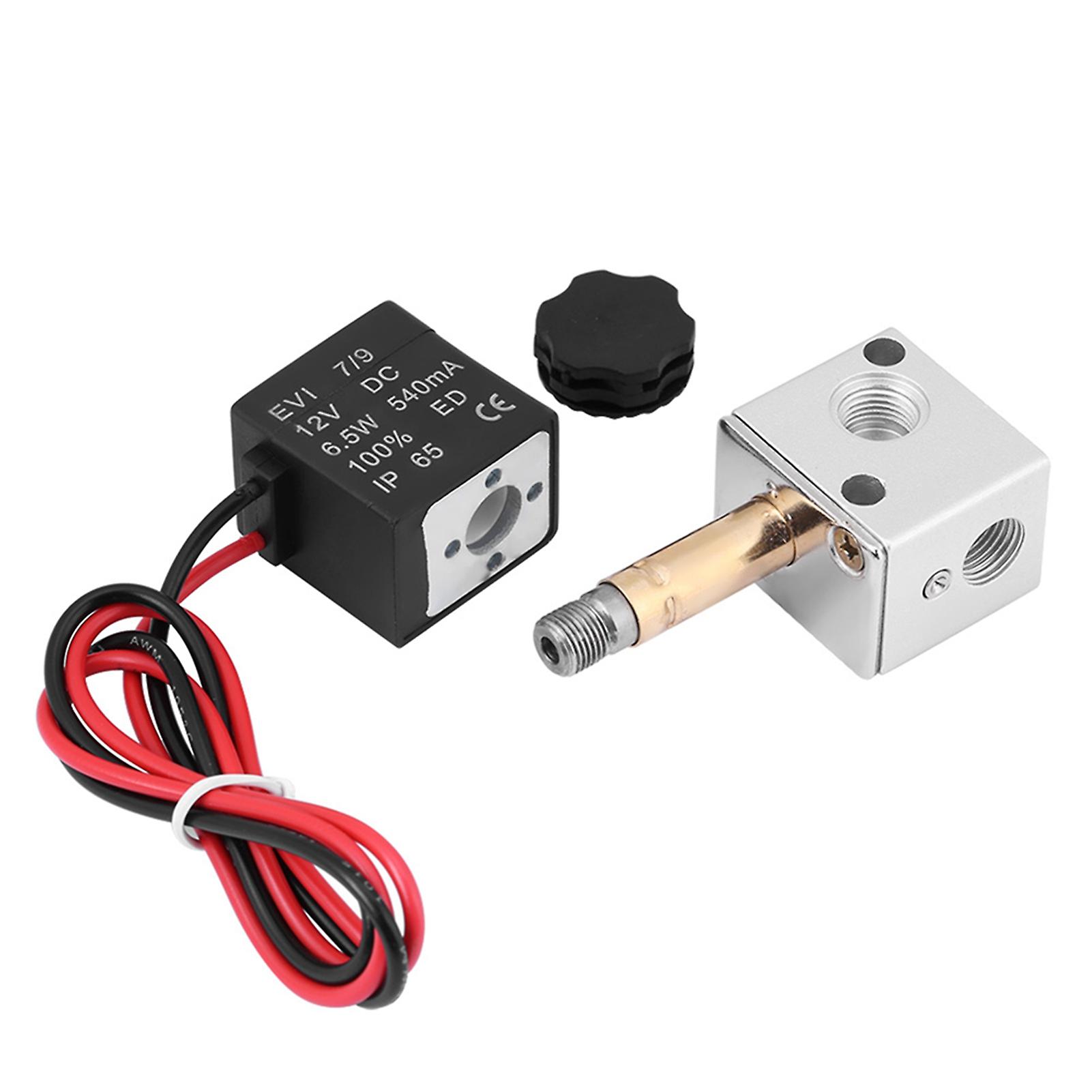 Sole Air Valve,3V1-06 DC 12V/24V 3 Way 2 Position 1/8" BSP Normally Closed Pneumatic Sole Air Valve(DC12V) H7ASK