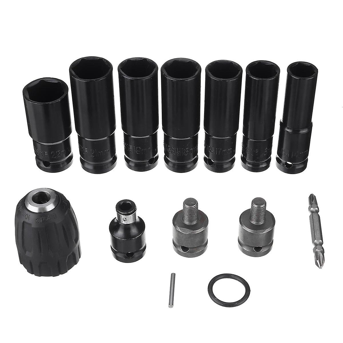 10Pcs Electric Wrench Screwdriver Hex Socket Head Kits Set For Impact Wrench Drill