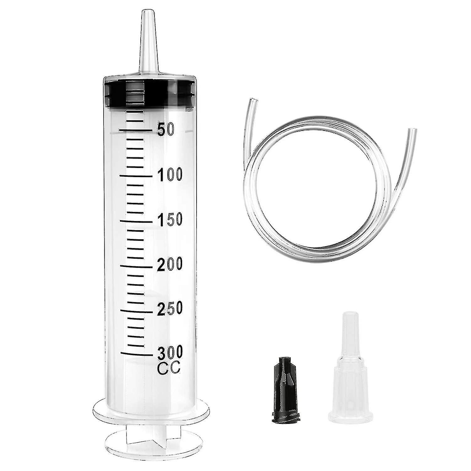 Duża strzykawka 300/350/500 ml Wielokrotnego użytku Płynna strzykawka z cewnikiem o dużej pojemności Plastikowa strzykawka do żywienia laboratoriów, przemysłu, ogrodnictwa i zwierząt domowych
