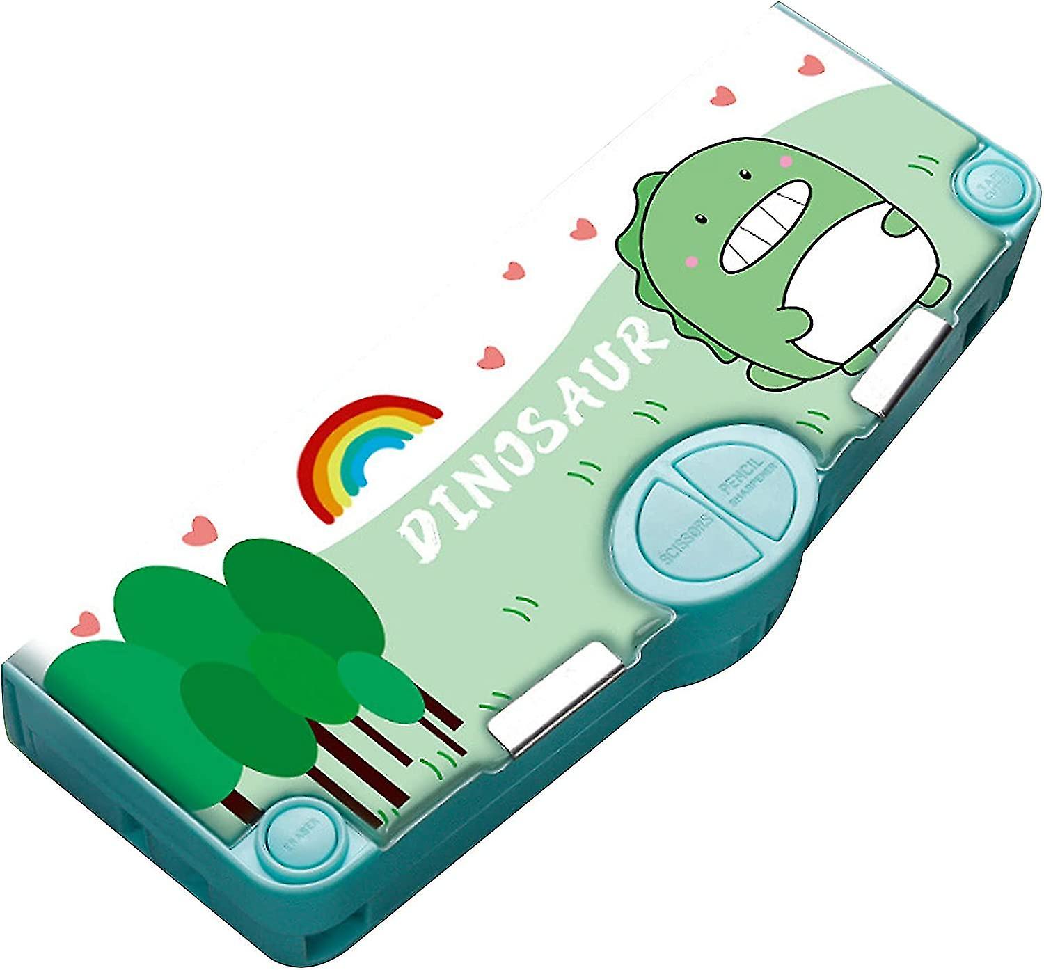 Multifunction Pencil Case, Pencil Box With 4 Compartments For Students - Cartoon Pattern