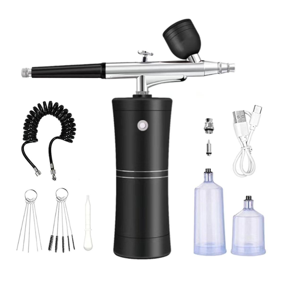 Airbrush Kit Cordless Mini Airbrush with Compressor Set with 0.3mm Nozzle Portable Spray Facial Mak