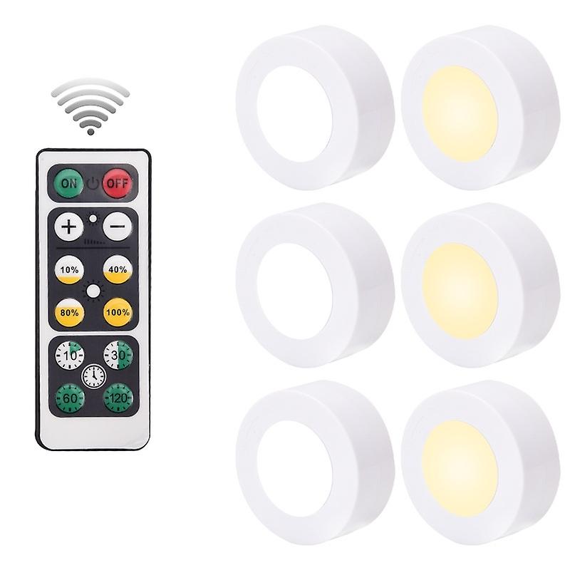 6pcs Puck Light with Remote Control, Wireless LED Puck Light Battery Powered, Remote Control Inducti