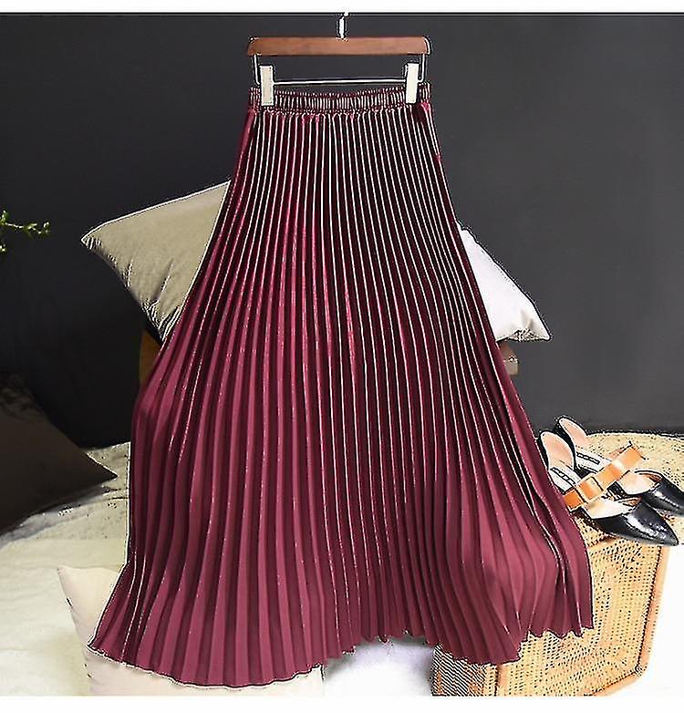 Γυναικεία Vintage Πλισέ Φούστα Midi, Ψηλόμεσες Φούστες