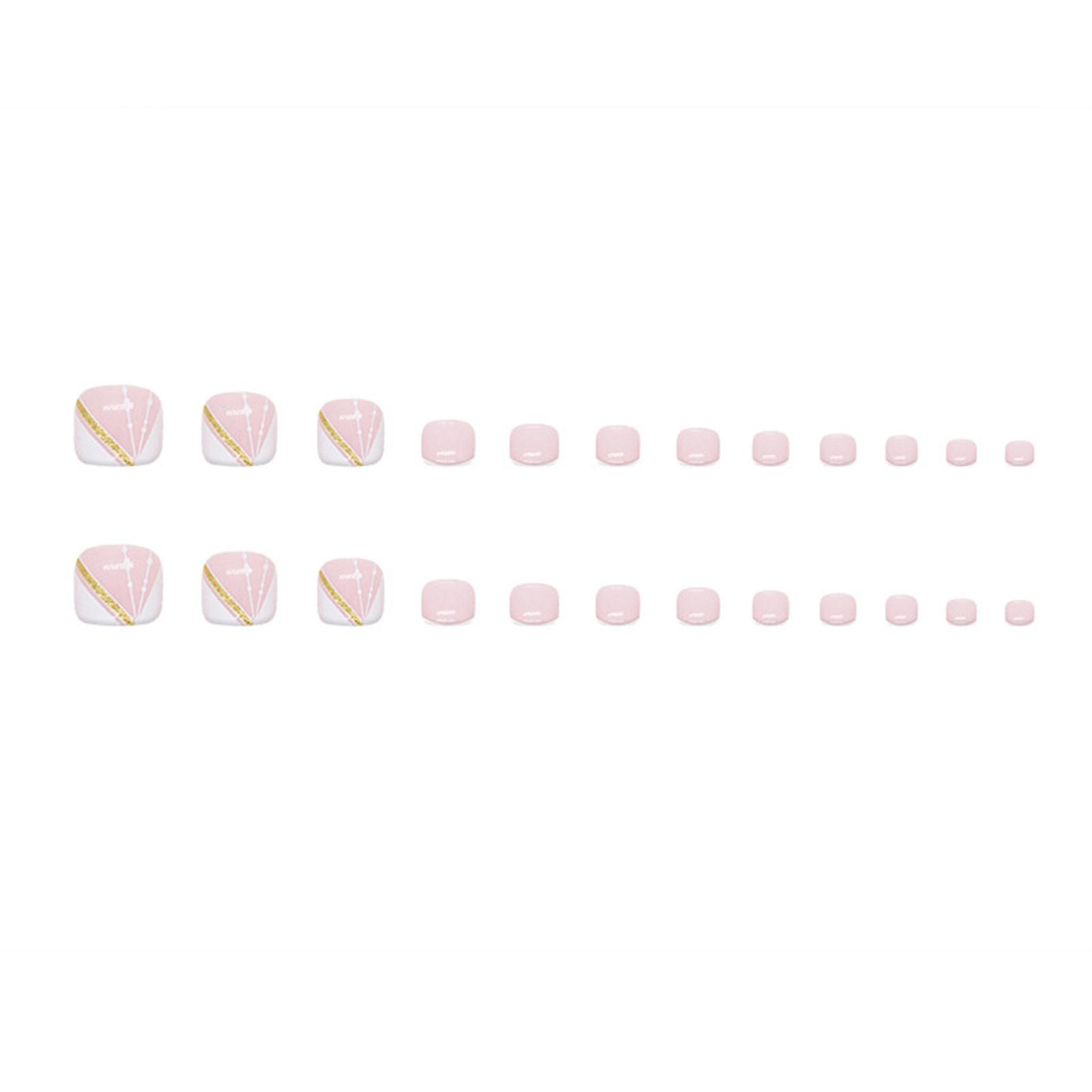 White Geometrical Shape False Nails Lightweight Durable False Nails