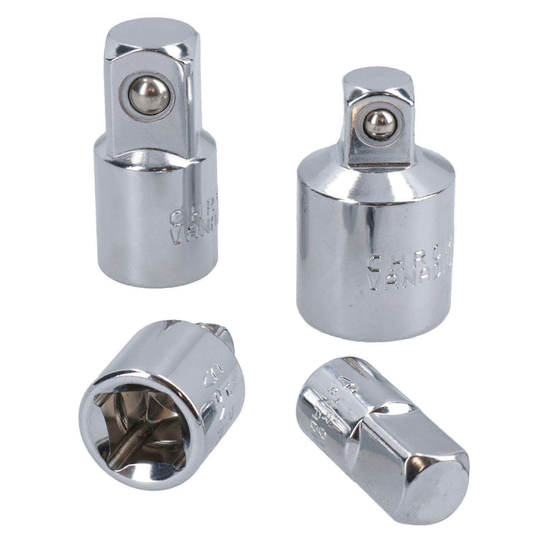 4pc Socket Adaptor Adapter Reducer Step Up Down 1/4" - 1/2" Drive Ratchets