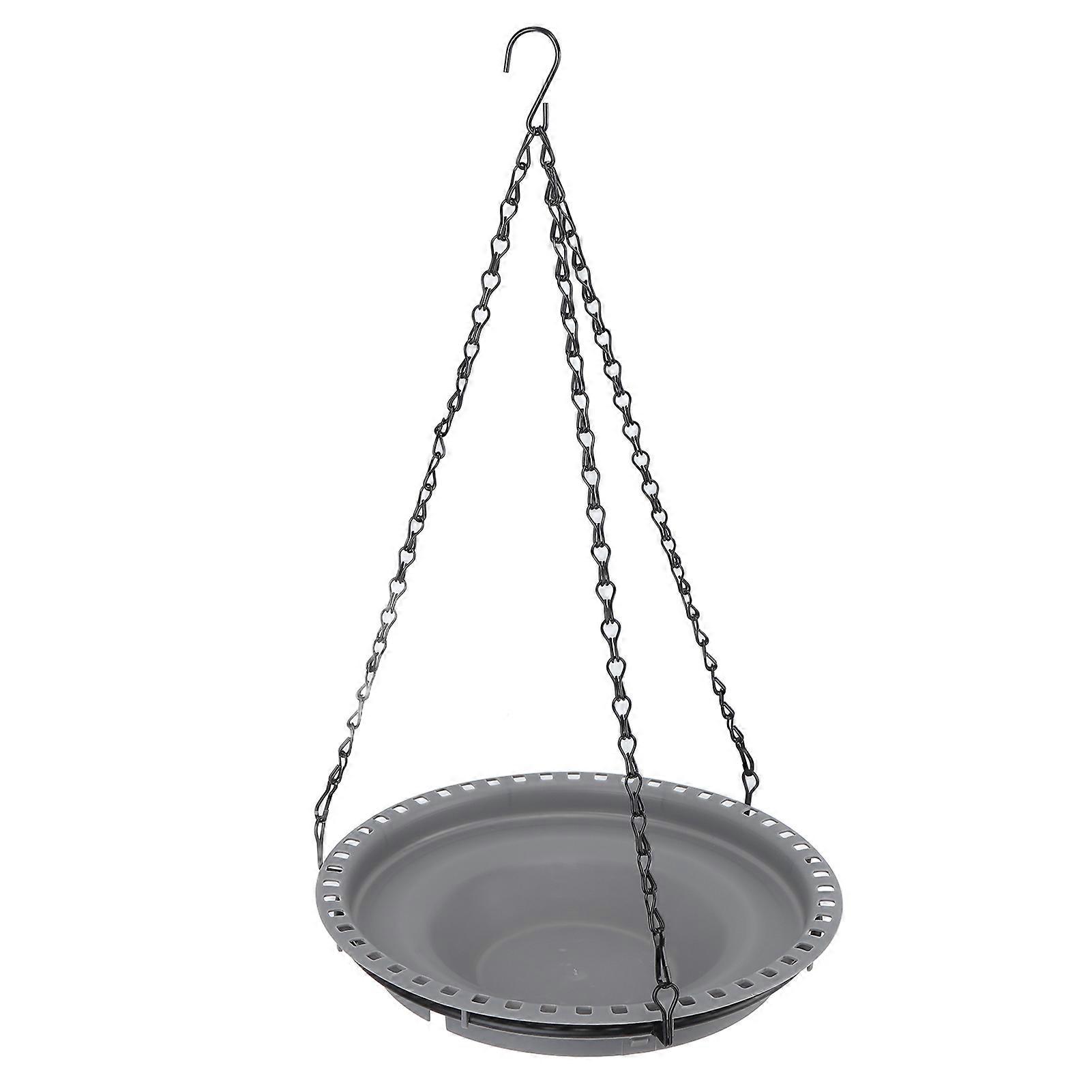 Hanging Bird Bath Bowl Prevent Slip Multifunctional Bird Feeder Tray for Garden Courtyard Gray