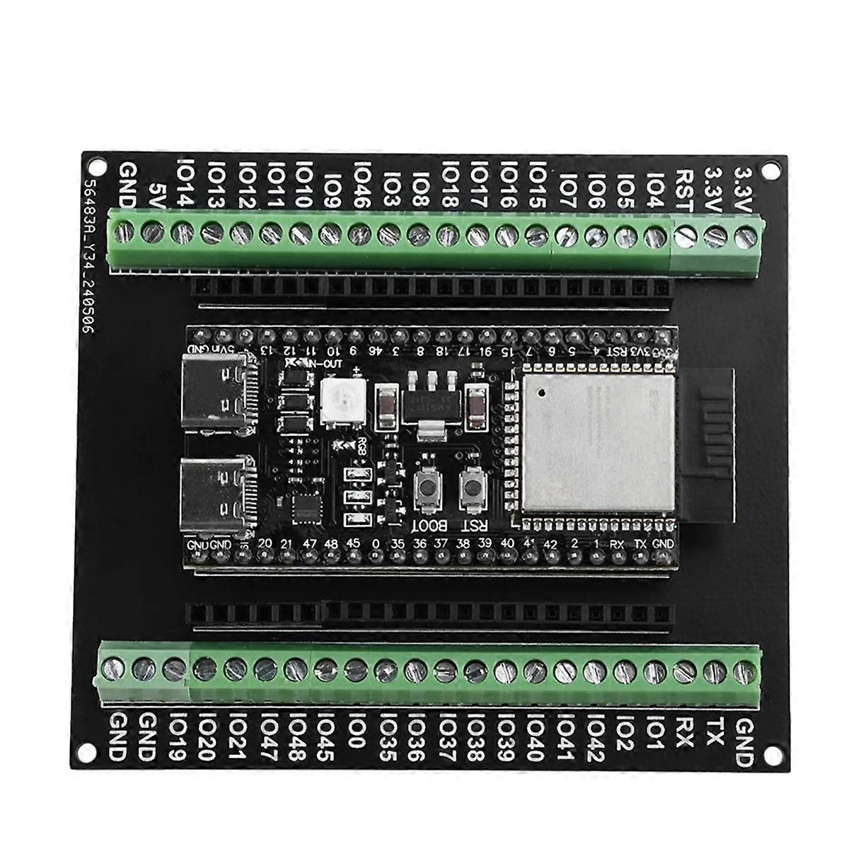 Πλακέτα επέκτασης ESP32-S3 GPIO 1 σε 2 πλακέτα επέκτασης διπλών στρωμάτων πινάκων ξεμπλοκαρίσματος με τον πίνακα ανάπτυξης N8R2/N16R8 Α