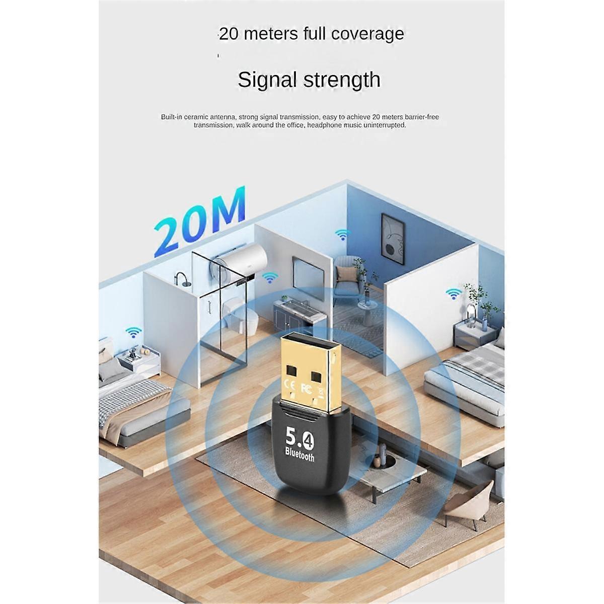 Bluetooth 5.4 Adapter USB Bluetooth Adaptador for PC Dongle Wireless Mouse Keyborad Music Audio Receiver USB Transmitter