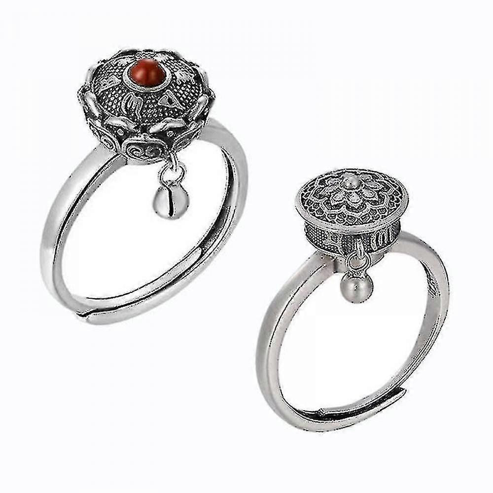 2pcs Lotus Mantra Ring Ring Ring Ring Jewelry