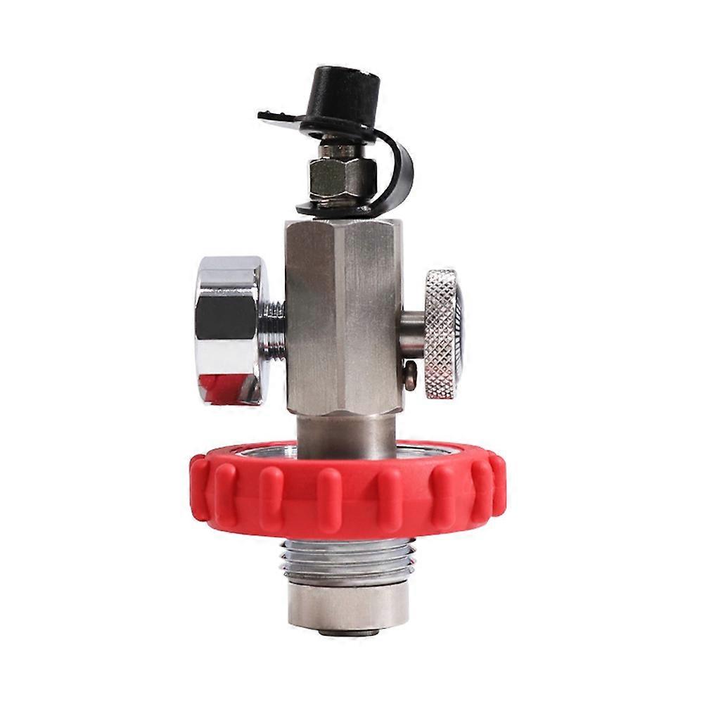 5000PSI PCP Stainless Steel Tank Fill Station Station 300Bar Din Valve with Quick Fitting,Red