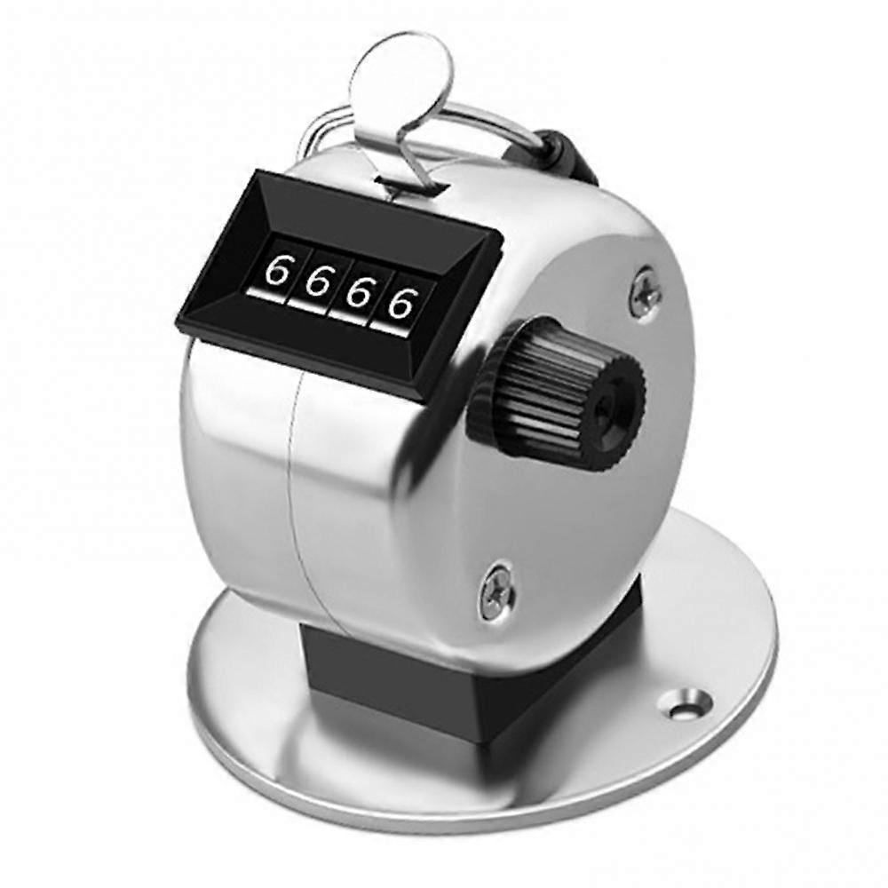 Hand Tally Counter 4 Digit Mechanical Clicker with Base for Counting Range 0000 to 9999