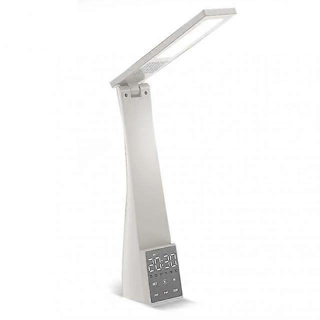 LED Alarm Clock Dimmable Folding Desk Lamp with Bluetooth Speaker