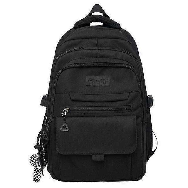 2023 Simple student bag solid color schoolbag youth large capacity travel backpack High quality canvas schoolbag fashion bag