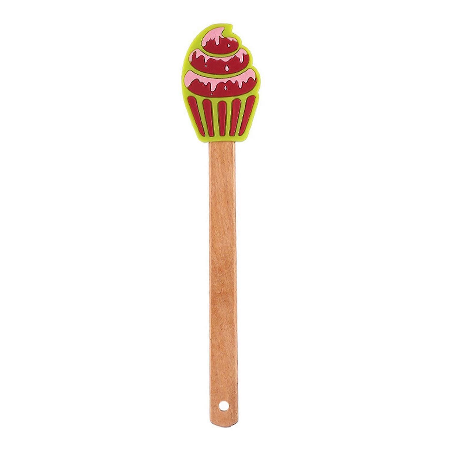 Christmas Scraper Silicone Baking Scraper with Beech Wood Handle Non Stick Spatula for Cookies