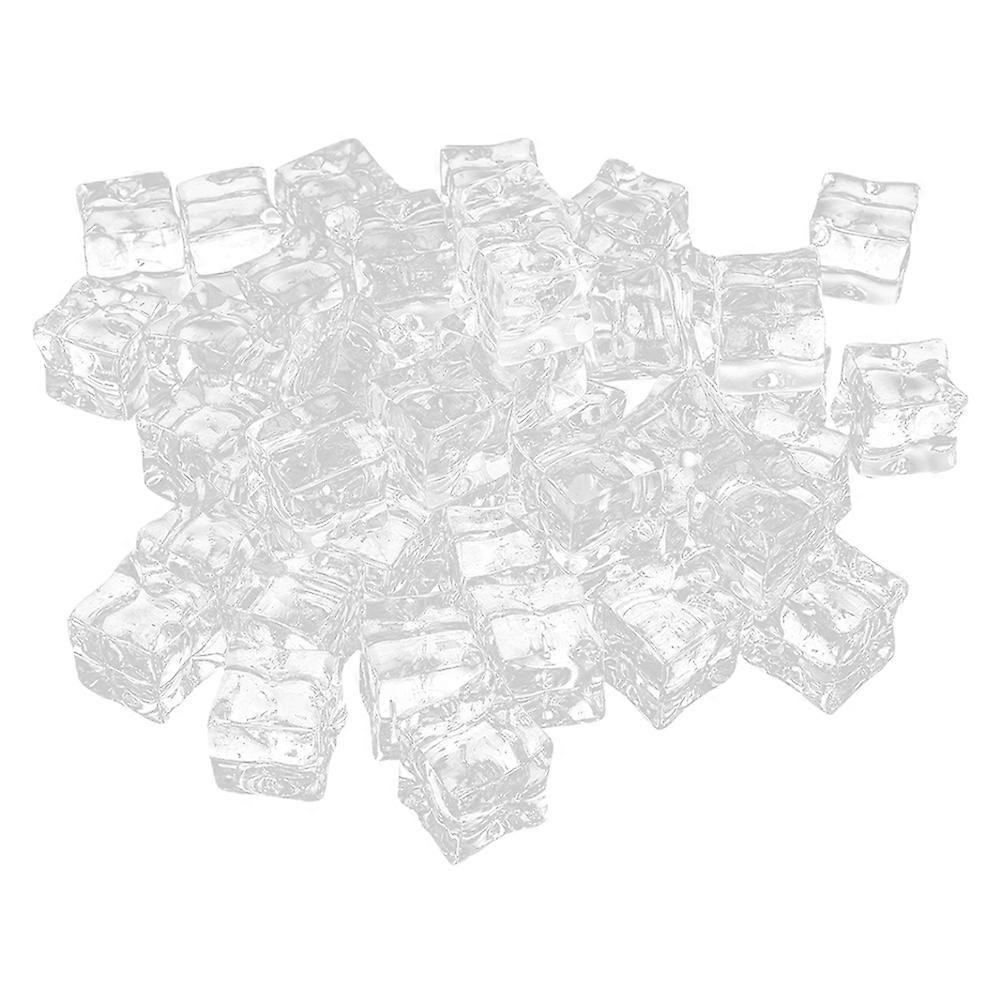 50pcs Fake Ice Cubes Simulation Ice Cubes Transparent Acrylic Ice Crushed Rocks Props