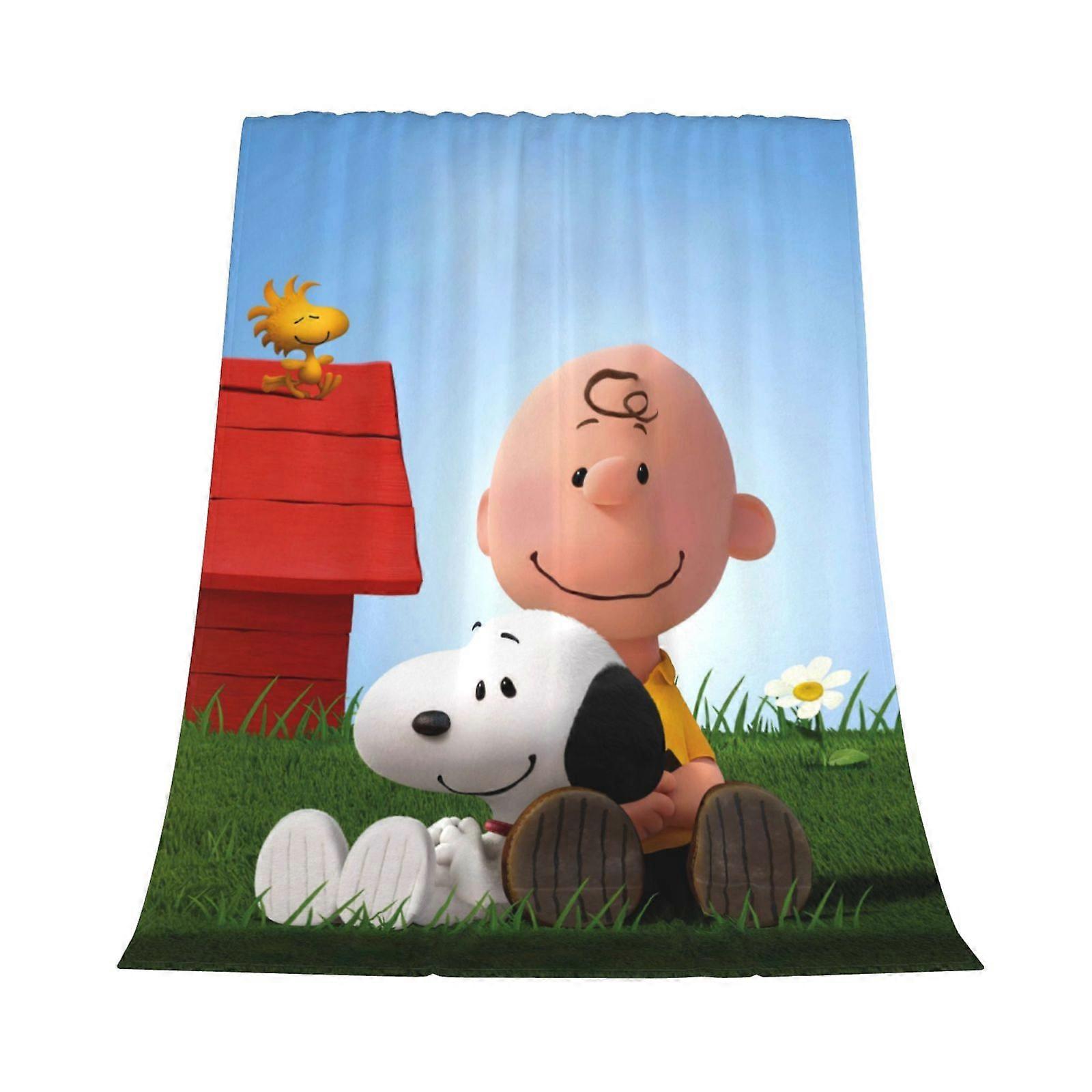 Snoopy Peanuts Poster Flannel Blanket Throw Blanket Bedroom Decor Bedding -CT950