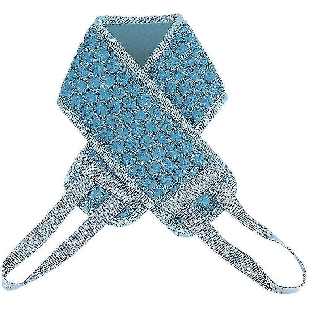 Back Scrubber, Cotton Back Scrubber With Back Strap For Shower, Body And Face Exfoliation, Circulation