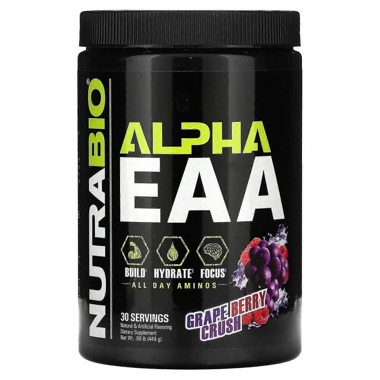 NutraBio, Alpha EAA, Grape Berry Crush, 0.98 lb (444 g)