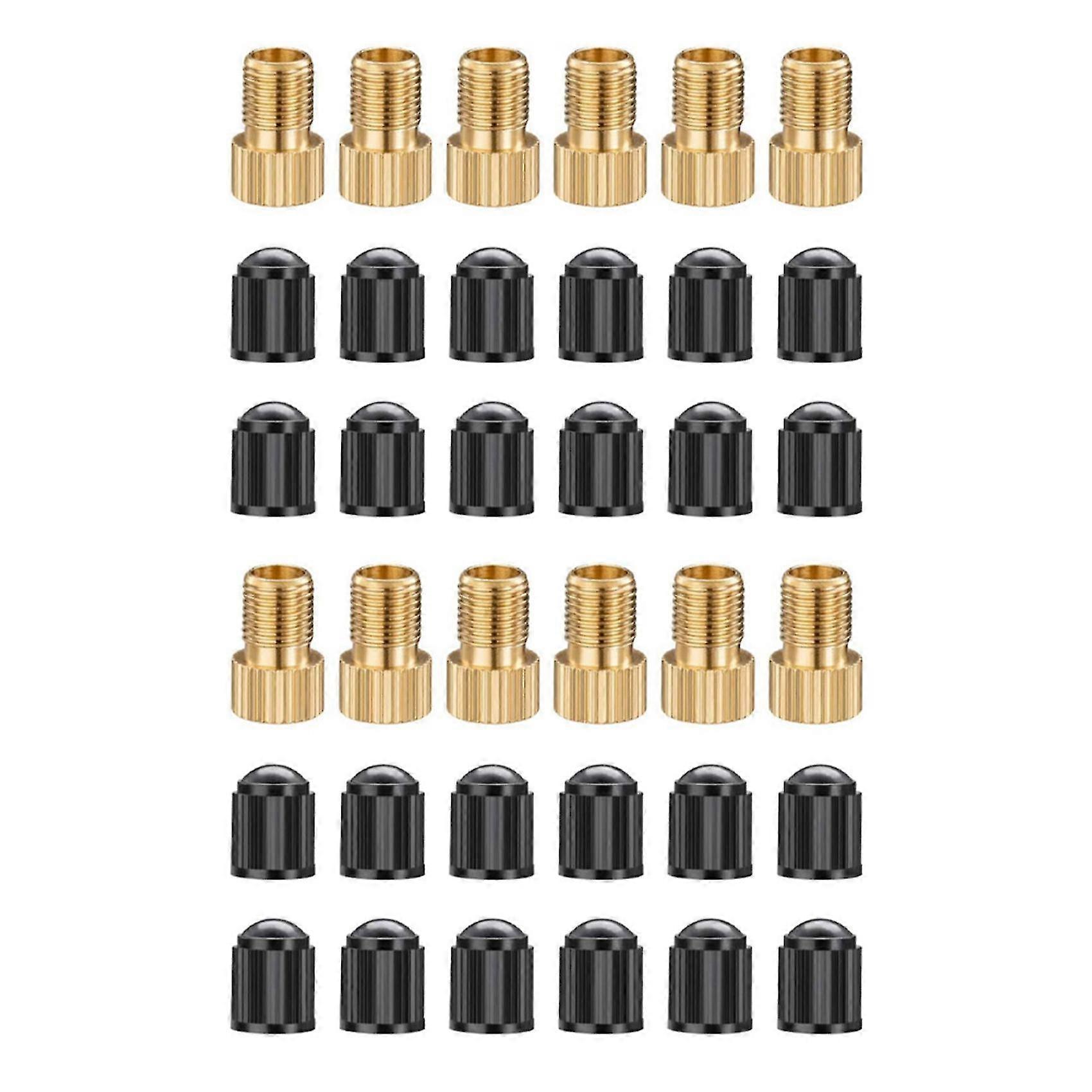 12pcs Presta Valve Adaptors, Convert Presta To Schrader Adapter For Bike, Inflate Tire Using Standa