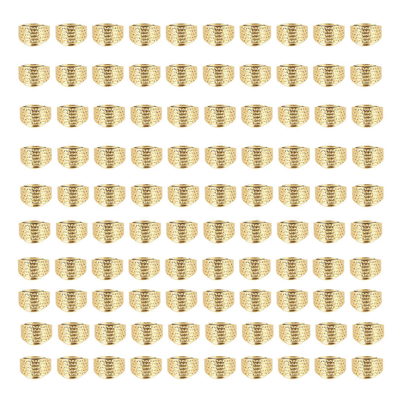 100pcs Metal Sewing Thimble Adjustable Size Rust Resistant DIY Sewing Finger Protector Finger Shield Ring Finger Guards