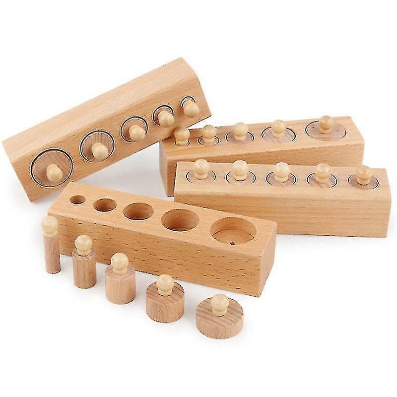 Wooden Cylindrical Socket Home Teaching Aid
