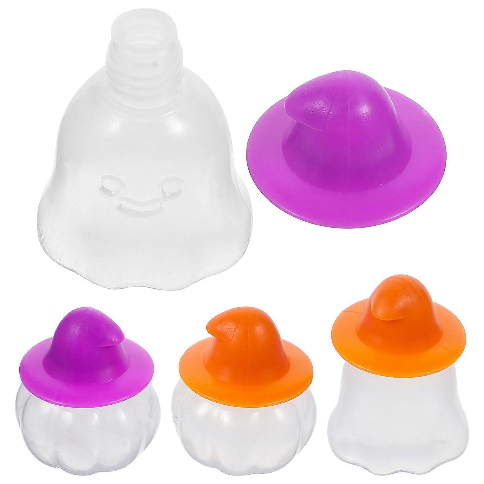 4pcs Sub Bottles Pumpkin Shaped Sauce Bottles Portable Sauce Storage Bottles