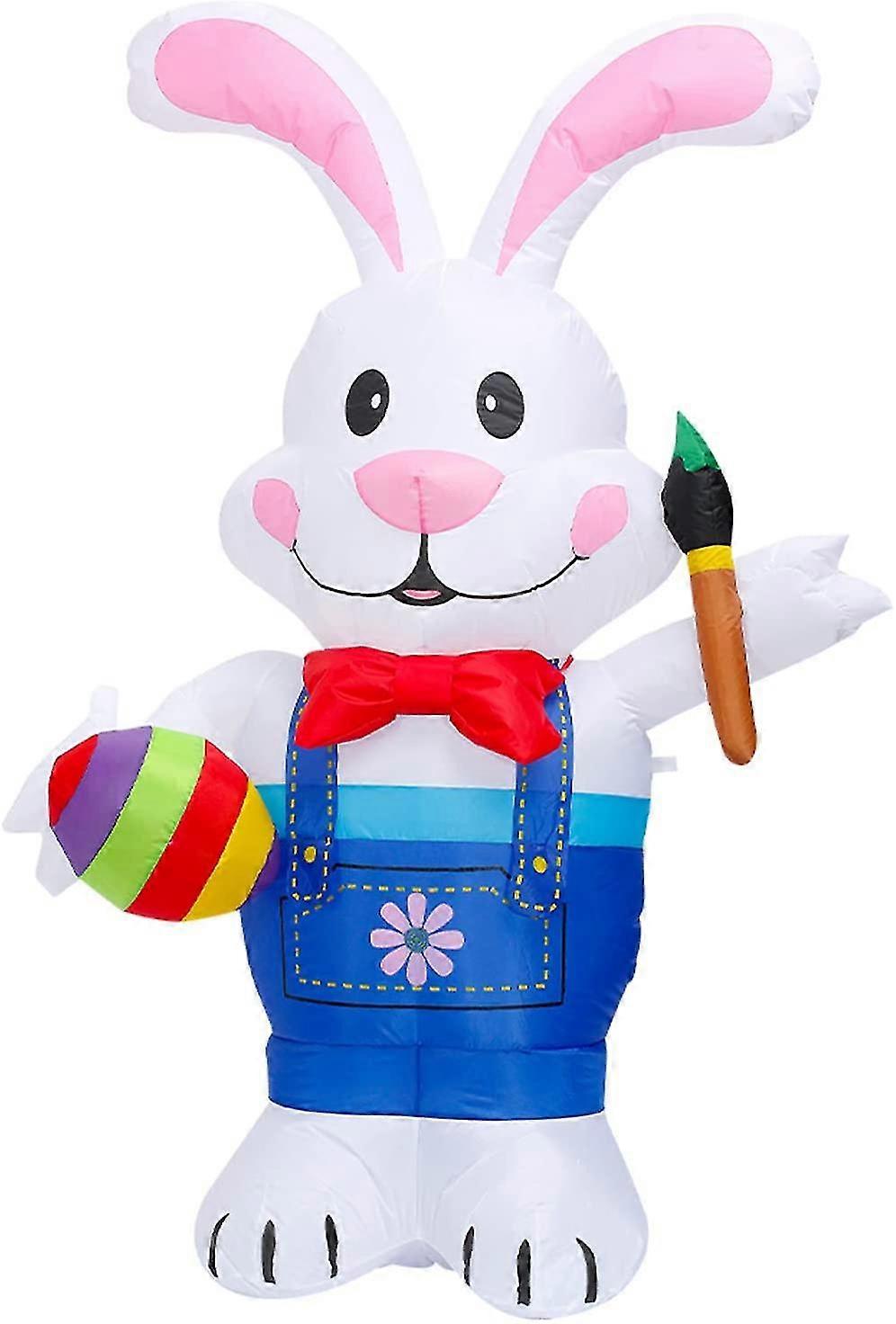 Exquisite 6ft Lighted Easter Inflatable Bunny Holding Egg Easter Holiday Decorations