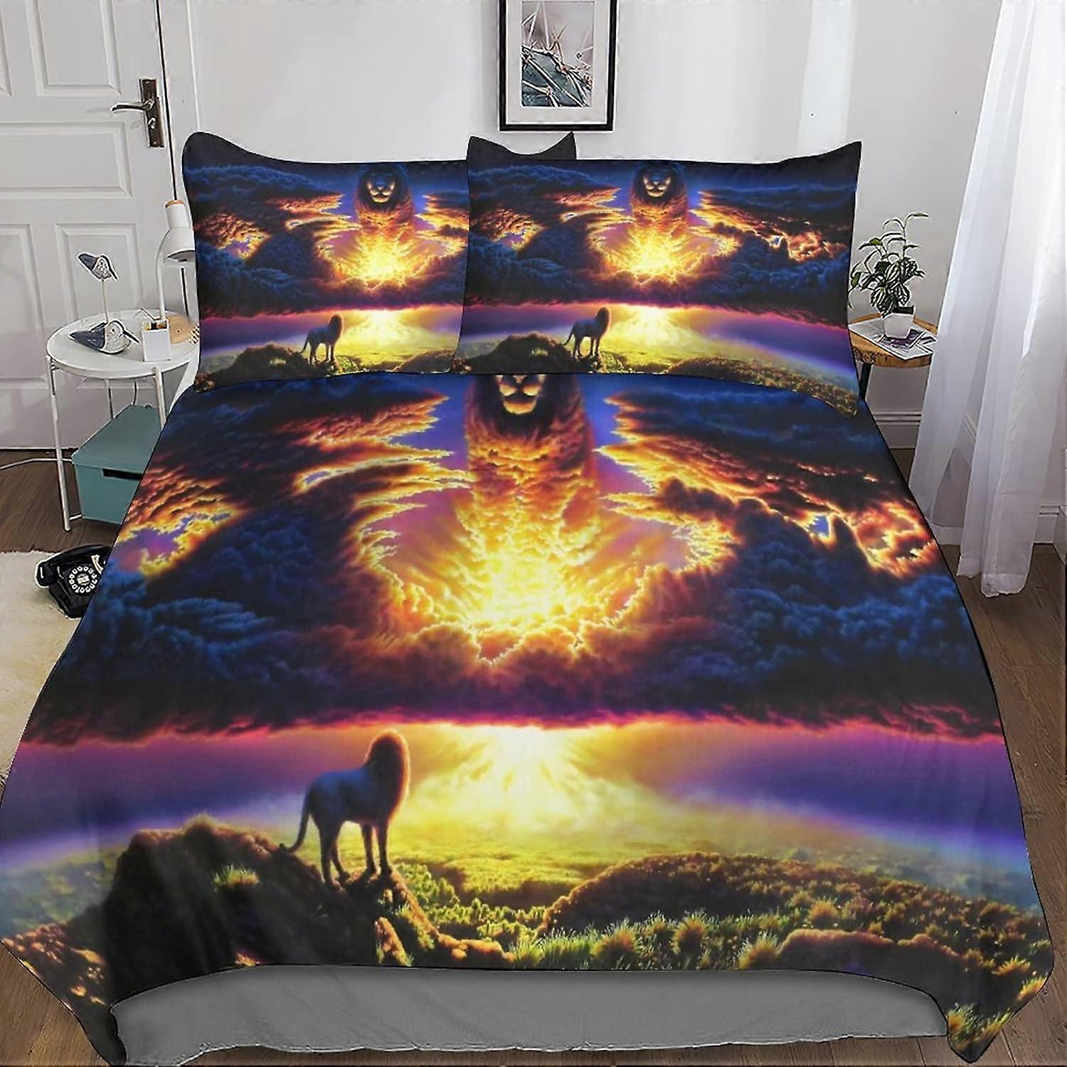 The Lion King D-Print Bedding Set Duvet Cover Set Microfiber Comforter Sets -Soft and Comfortable Duvet Cover King 135*200 CM