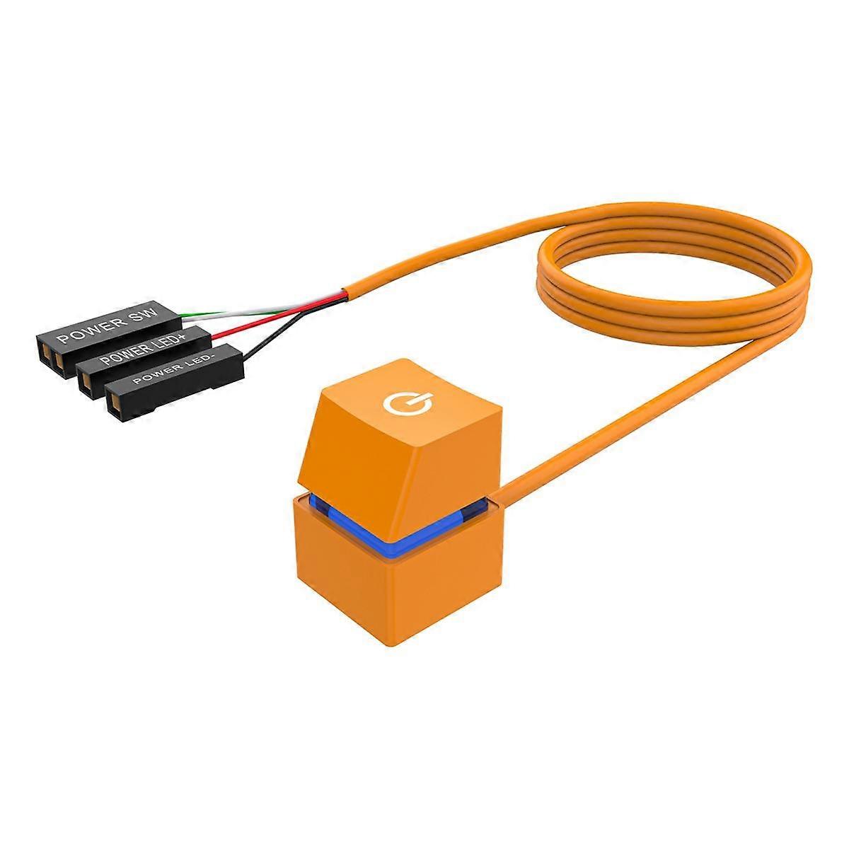 2M Computer Desktop Switch with Colorful LED Lights PC Motherboard External Start Power On/Off Butt
