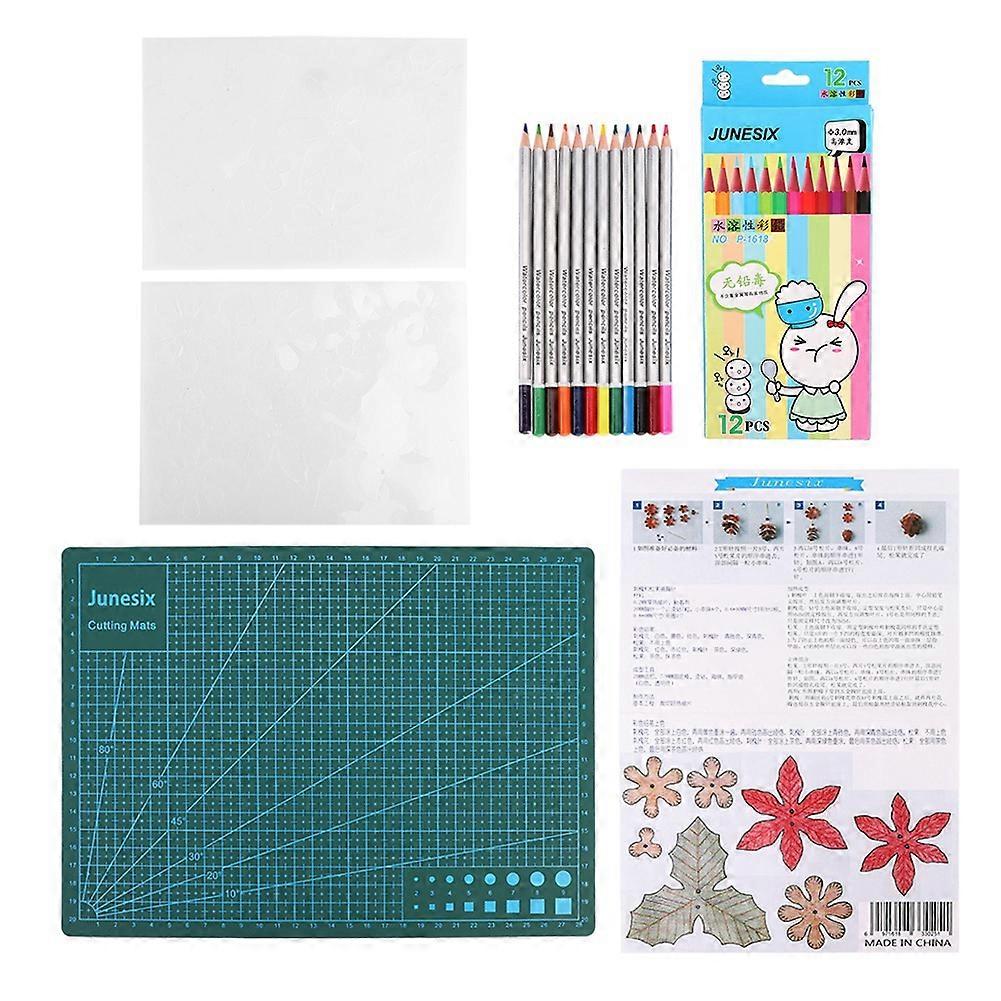 DIY Heat Shrink Sheet Locust Conifer Cone Shape A4 Cutting Board DIY HandMade Craft Accessories