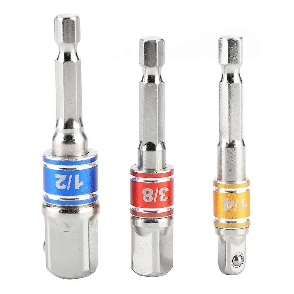 3Pcs/Set Hex Drill Bit Socket Adapter Drive Electric Impact Driver 1/4in 3/8in 1/2inType B