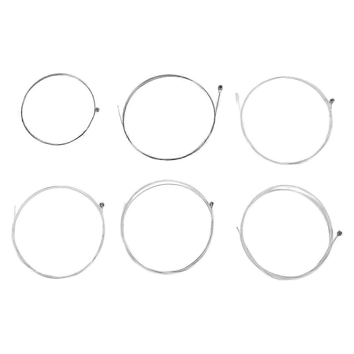 A104 akustiska gitarrsträngar 6st / set kopparlegering silverpläterade stränggitarrdelar ersättning 0,010-0,047