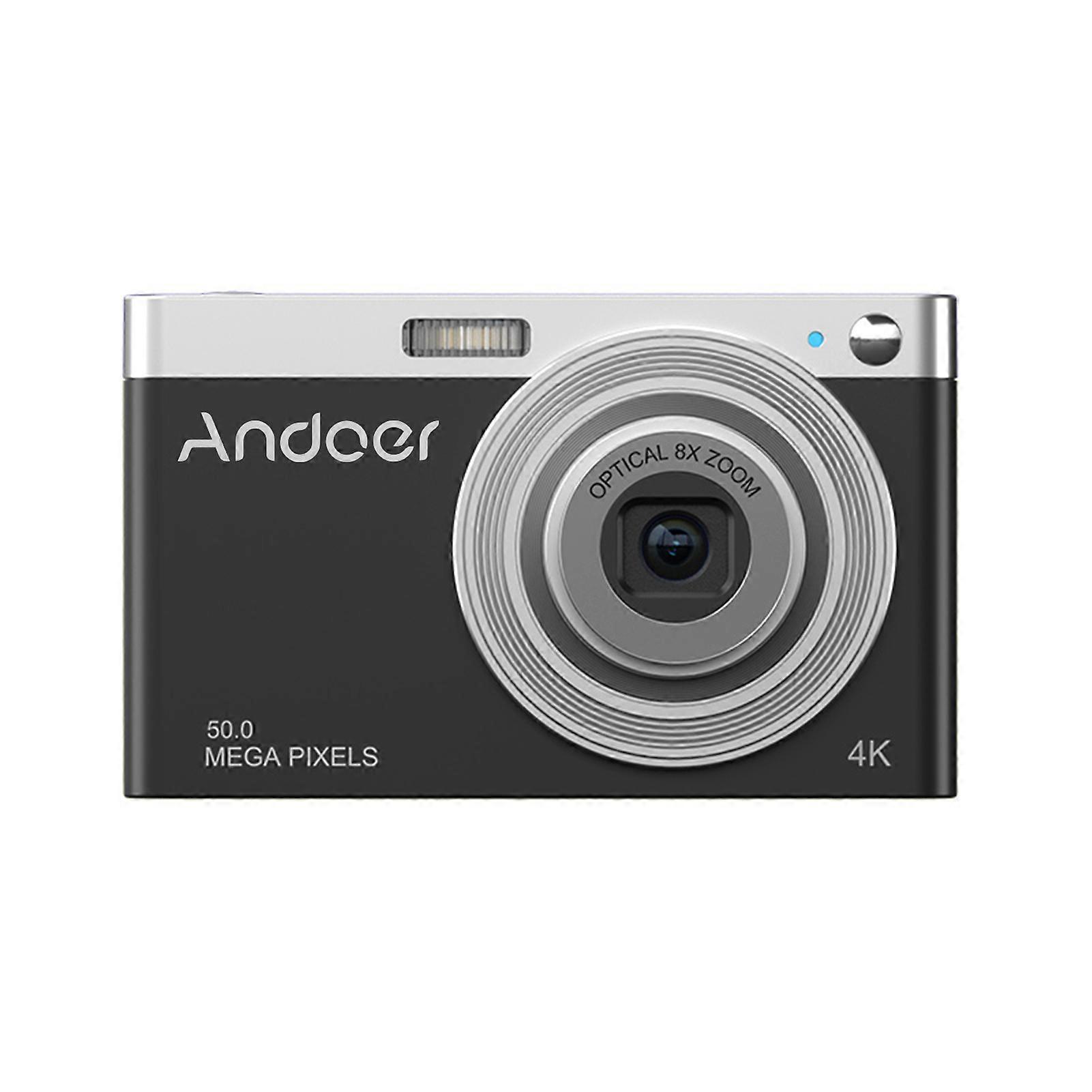 Andoer Portable 4K Digital Camera Video Camcorder 50MP 2.88 Inch IPS Screen Auto Focus 16X Zoom(8X Optical & 8X Digital) Anti-shake Face Detect Built-