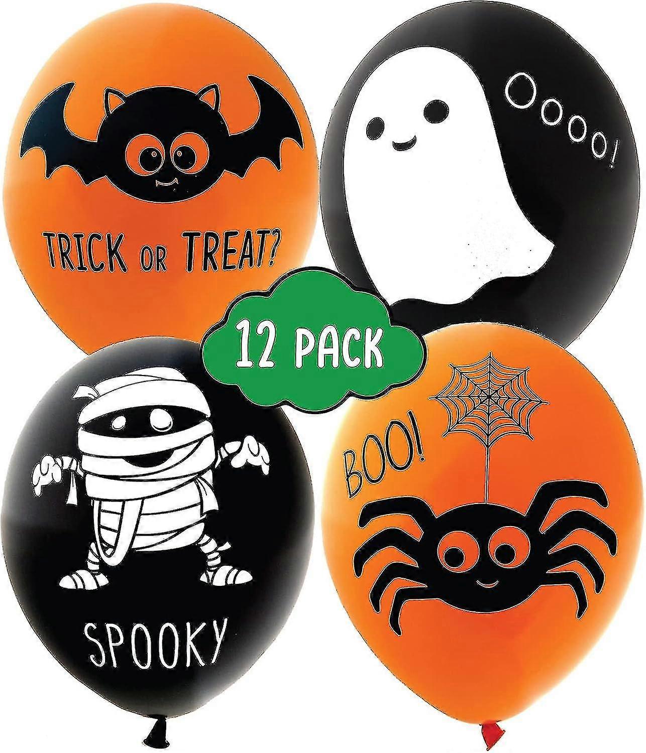 Halloween Themed Spooky Party Balloons Pack Of 12 Natural Latex Biodegradable
