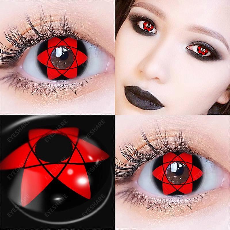 1 pár Cosplay lencse kontaktlencse szemhez Anime kiegészítő Anime lencse piros kontaktlencsék kozmetikai színes lencse szemek