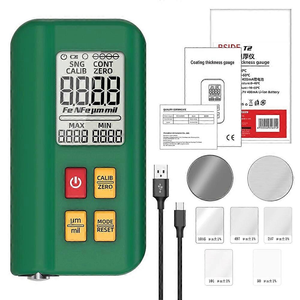 Thickness Gauge Automobile Film Thickness Meter Car Paint Coating Thickness Tester Multi-point and Zeroing Calibration Function