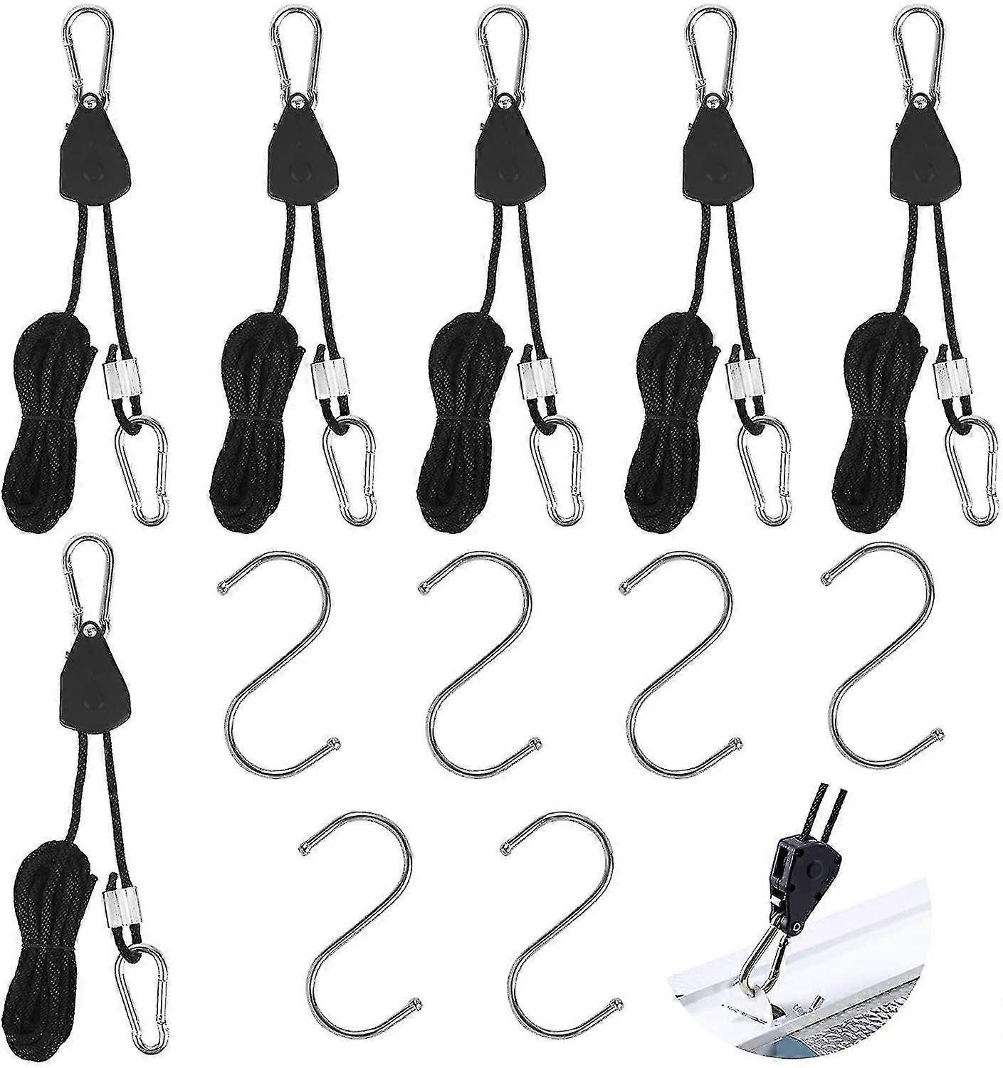 Rope Ratchet, 6 pezzi 1/8 di pollice Ratchet Rope Hooks Adjustable Rope Hanger