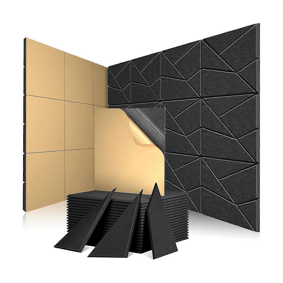 12 Pack Soundproof Wall Panels Acoustic Panels Sound Absorbing Self Adhesive Sound Proof Panels for