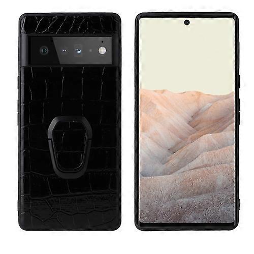 For Google Pixel 6 Pro Leather Back Phone Case with Holder
